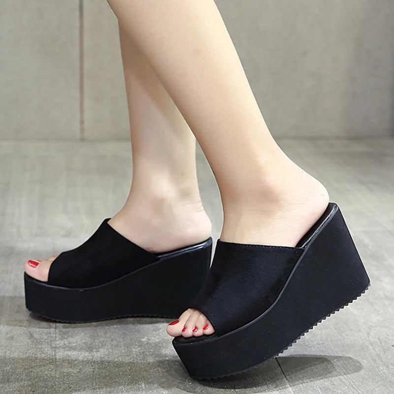 Summer Slip on Women Wedges Sandals Platform High Heels Fashion Open Toe Ladies Casual Shoes Comfortable Promotion Sale