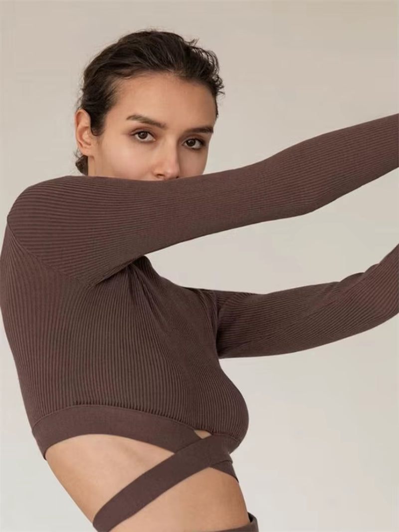 New White Knit Two Piece Women Sets Fall Ribbed Crop Top and Pleated Knitted Skirt Suits for Women Midi Dress Sets 2022